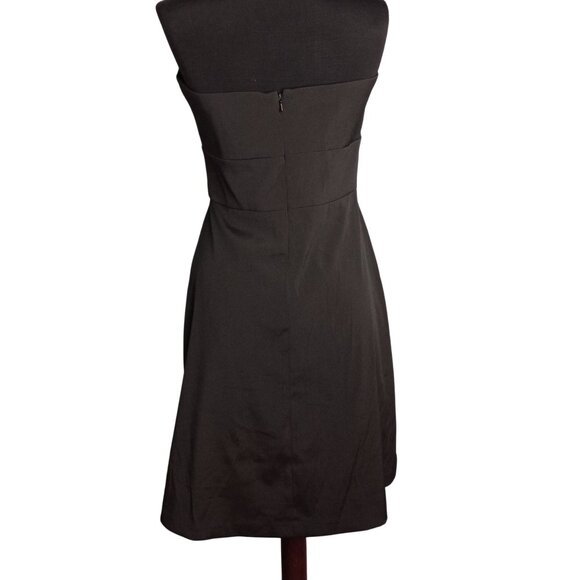 White House Black Market Size 6 Dress Strapless Black Polyester Blend Lined - Picture 4 of 8